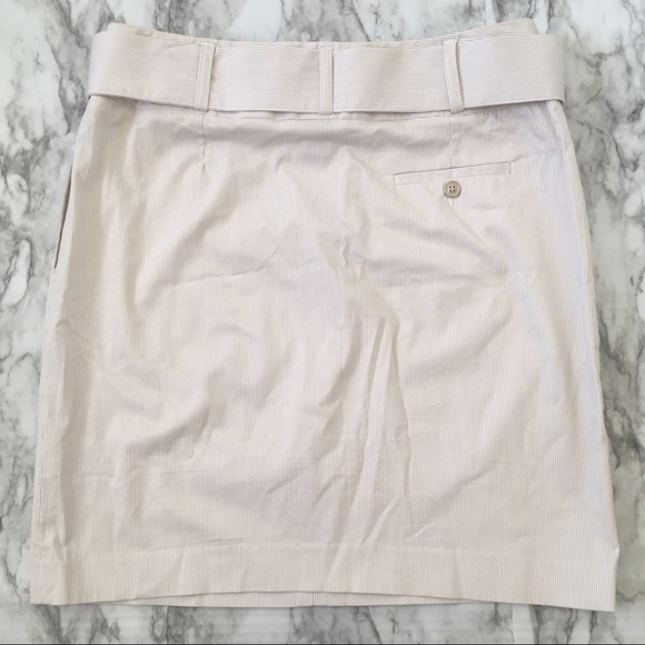 rafaella PETITE Beige and White Striped Skirt, 12P - Picture 4 of 9